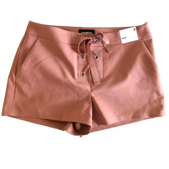 Express Mid Rise Lace-Up Shorts - Picture 2 of 4